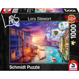 1000-teiliges Puzzle Venedig bei Tag und Nacht 