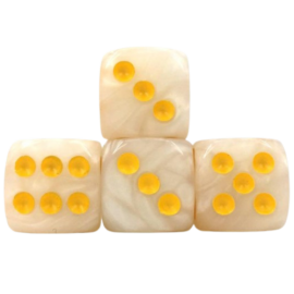 Set of 5 6-sided dice – White Pearl 