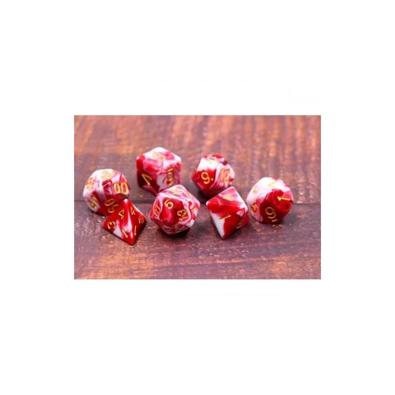 Set of 7 multi-format dice – Cherry Cream 