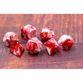 Set of 7 multi-format dice – Cherry Cream 