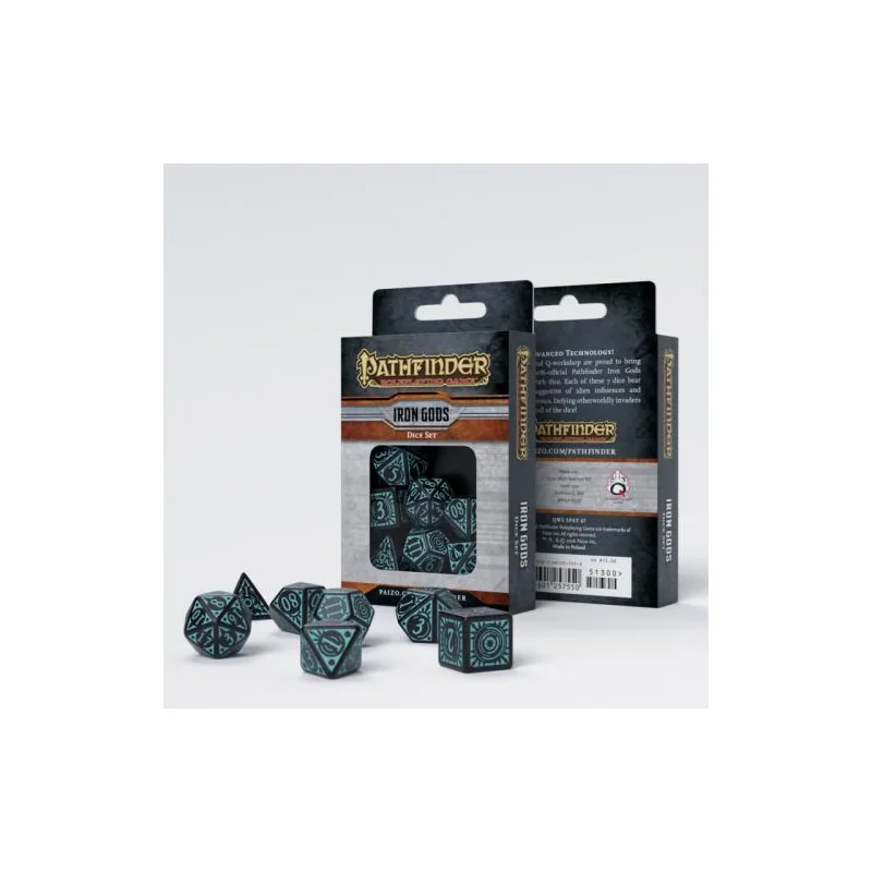 Set of 7 dice - Pathfinder - Black and blue Würfel