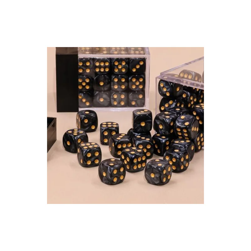 Set of 36 6-sided dice - 12mm - Black 